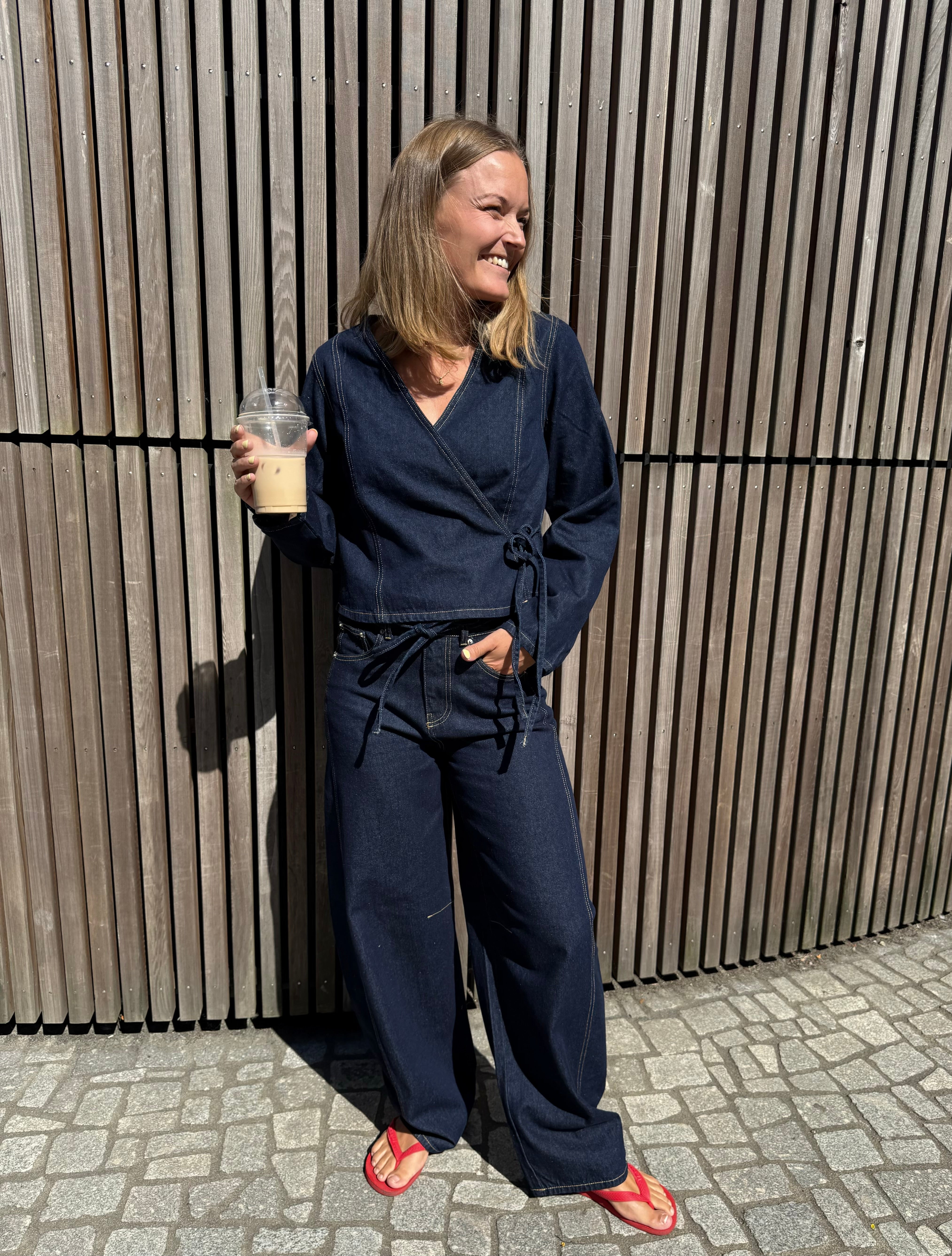 PCFENNA Denim Shirt - Dark Blue Denim